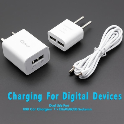 ซื้อ เครื่องชาร์จรถยนต์ USB สองสาย 2.4A 3.0A สําหรับ EU AU UK US Sockets online manufacture